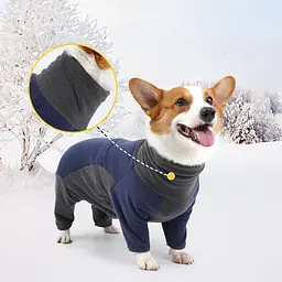 Флісовий комбінезон для собак Wan Talk Dog Clothes Cold Proof, Bluish Grey, XS