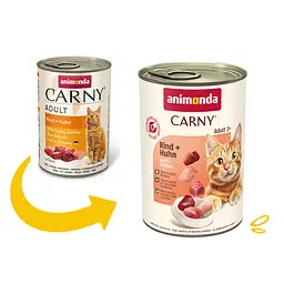 Вологий корм для кішок Animonda Carny Adult Beef + Chicken з яловичиною та куркою 400 г (арт.AM-83719) - мініатюра 2