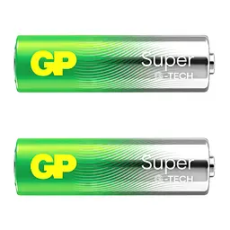 Батарейки GP SUPER ALKALINE 1.5V 15A21-SB2 Лужні LR6 AA 2 шт. - мініатюра 1