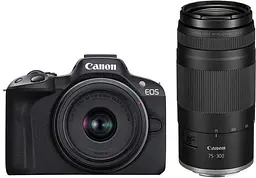 Цифровий фотоапарат Canon EOS R50 + RF-S 18-45 IS STM + RF 75-300 Black (5811C150BA)