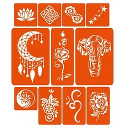 Набір хни з трафаретами для біо-тату №5 Fresh Tattoo henna-set-05 - мініатюра 2