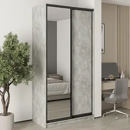 Шафа-купе дводверна MebelStar Уні BG ДСП/Дзеркало 120x60x240 см Бетон (MBS-10504)