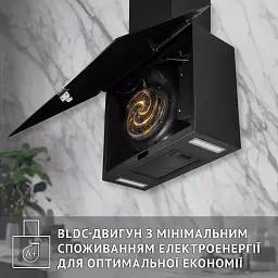Витяжка декоративна похила Perfelli PIANO NERO - мініатюра 8