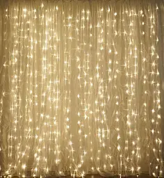 Гірлянда водоспад 320 LED 5mm 3м/2м теплий колір на прозорому дроті - мініатюра 2