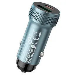 Автомобільний зарядний пристрій HOCO Z49B Level PD38W(1C1A) car charger сірий - мініатюра 2