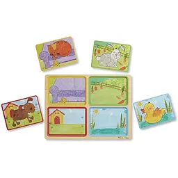 Пазли Melissa & Doug Грайливі друзі дерев'яні у футлярі (MD31364) - мініатюра 4