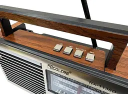 Радіоприймач Golon RX-1138D Bluetooth портативне радіо робота від мережі акумулятора батарейок AM/FM/SW USB/TF/SD 18650 Коричневий - мініатюра 7