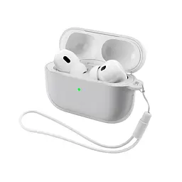Силіконовий чохол для навушників Apple AirPods Pro 3, Silicone Case with straps, прозорий, захисний чохол з ремінцем, ультратонкий і легкий, повний захист, з підвіскою, м"який силікон, ArmorStandart (ARM88300)