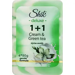 Тверде мило Shik 1+1 Deluxe Крем і зелений чай 4 х 90 г (4823107607875)