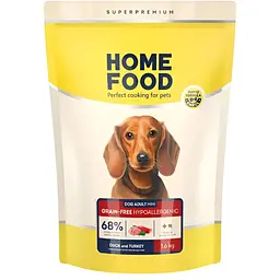 Сухий корм для собак малих порід Home Food Adult Mini гіпоалергенний з качкою та індичкою 1.6 кг