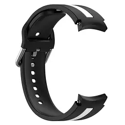 Ремінець для Samsung Galaxy Watch 6 40mm 6 44mm - чорно-білий ширина кріплення 20мм силікон Watchbands D2 (W16-9WB84122939) - мініатюра 4