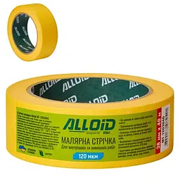 Стрічка малярська 38мм х 40м, 120мкм Alloid
