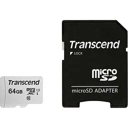 Карта пам'яті Transcend MicroSDXC 64GB 300S class 10 UHS-I + Adapter SD (TS64GUSD300S-A)