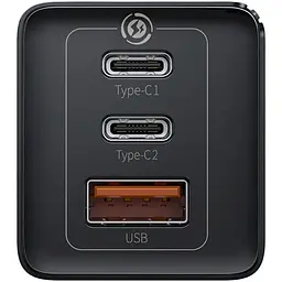 Мережевий зарядний пристрій Baseus GaN2 Pro Quick Charger 1USB + 2Type-C 65W CCGAN2P-B01 Black - мініатюра 3