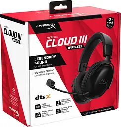 Гарнітура HyperX ігрова Cloud III WL/USB-A/USB-C чорний (77Z45AA) - мініатюра 9