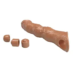 Насадка на пеніс Pretty Love Extension Penis Sleeve Blocks, 28 см (коричневий) - мініатюра 2