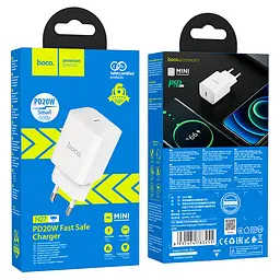 Мережевий зарядний пристрій Hoco N27 Innovative single port PD20W charger білий - мініатюра 2