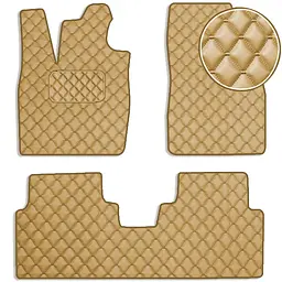 Килимки в салон для Volkswagen ID.6 (5 мест) 2021- Екошкіра Бежеві 5 шт (Rombus)
