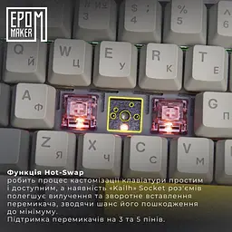 Клавіатура Epomaker Shadow-X Flamingo Black механічна бездротова (SHX-B-F) - мініатюра 12