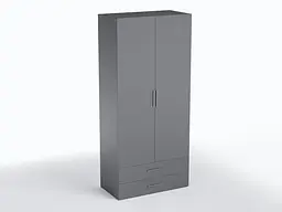 Шкаф для одягу зі штангою та двома ящиками Moreli TS-02 1000x2180x520 мм Антрацитовий (zg-s2-antracit) - мініатюра 3