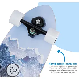 Скейтборд Yvolution Fishtail Cruiser LED 76 см синій (YS52B2) - мініатюра 4