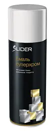 Фарба аерозольна емаль SLIDER суперхром срібляста 400мл