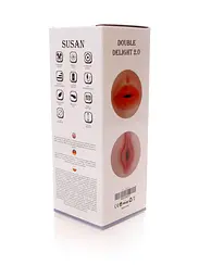 Мастурбатор Susan Double Delight 2.0 чорний - мініатюра 11