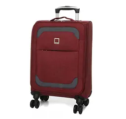 Валіза Малий (S) тканинний Ручна поклажа Airtex Worldline Tirana 608 на 4 колесах 55x35x20см 30л Бордовий