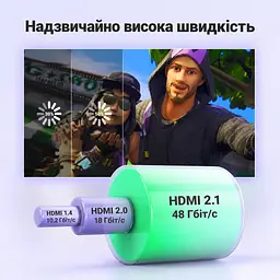 Кабель HDMI UGREEN HD140 2.1 8K 60 Гц 1,5 м чорний (80402) - мініатюра 4