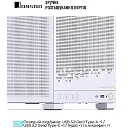 Корпус JONSBO D32 STD MESH White - мініатюра 4