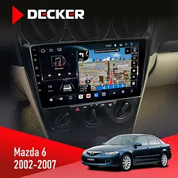 Штатна магнітола Mazda 6 2002-2007 Decker D9-011 4x64, DSP, 4G, 360 Decker (НФ-00005968)