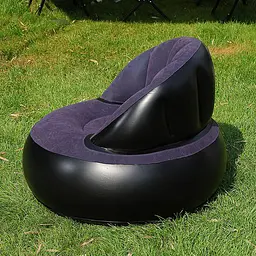 Надувне крісло AIR SOFA / Надувне велюрове крісло 80х80х67 см Темно-синій - мініатюра 3