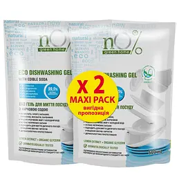Гель для миття посуду nO% green home ЕКО Duo-Pack з харчовою содою 1 л (2 упаковки по 500 мл)