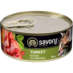 Набір вологих кормів для кошенят Savory Kitten 3+1 з індичкою 400 г (4 шт. х 100 г) - мініатюра 4