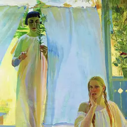 Інтер'єрна картина Благовіщення, Мурашко Олександр (1909), релігійний декор, 60×48 см (id6941) - мініатюра 6
