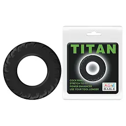 Ерекційне кільце Titan Cock Ring чорне - мініатюра 1