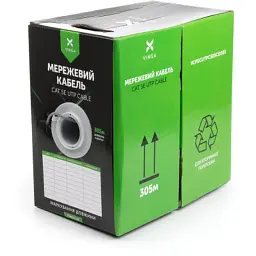 Кабель сетевой Vinga UTP 305 м cat.5e Copper 4 pairs 0.5 мм медь (VCPDCUTPC505CO305)