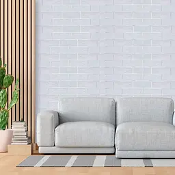Самоклеюча декоративна 3D панель 3D Loft під білу матову цеглу зі сріблом 700x770x3 мм - мініатюра 6