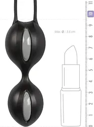 Fun Factory Smartballs Duo вагінальні кульки, 9.5х3.6 см (чорний з сірим) Fun Factory kl3400840081 98468 - мініатюра 2