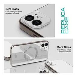 Чехол-накладка для Apple iPhone 11, Replica MagSafe, белый, противоударный защитный чехол с магнитным кольцом MagSafe, защита всего корпуса, TPU+PC, зеркальный, выступающий бортик вокруг экрана, ArmorStandart (ARM76173) - мініатюра 3