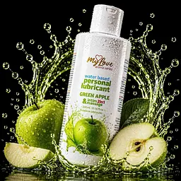 Лубрикант MyLove Aroma Series IntimMassage 2in1 Green Apple, 300 мл - мініатюра 2