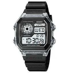 Чоловічий наручний спортивний годинник Skmei 1998 (Чорний з білим)