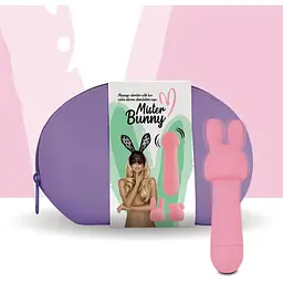 Мінівібратор FeelzToys Mister Bunny Pink з двома насадками - мініатюра 2