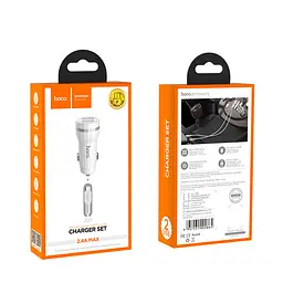 Адаптер автомобільний Hoco Micro cable Z27 |2USB, 2.4A| - мініатюра 2