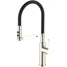 Змішувач для кухні Mixxus Premium Pull 017 Ss Color Refl.Black MI8279, Нержавіюча сталь