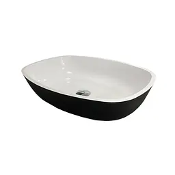 Умивальник накладний Adamant Amarant Black-White glossy 540x410x130мм, штучний камінь 54 см