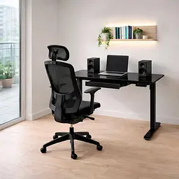 Стіл Mealux PowerDesk Glass Black з електрорегулюванням висоти (EVO-201 Glass/Black) - мініатюра 3