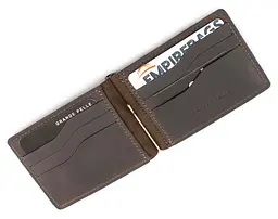 Шкіряний чоловічий затискач для грошей GRANDE PELLE 12х8х1 см acs0027522 - мініатюра 4