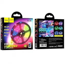 Світлодіодна стрічка RGB Hoco USB Cool LED Color Light Strip DL30, 4 м - мініатюра 5