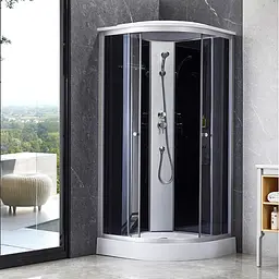 Душовий бокс Lidz Tani SB90x90.SAT.LOW.GR, Хром матовый, тонований, хром матовий - мініатюра 3